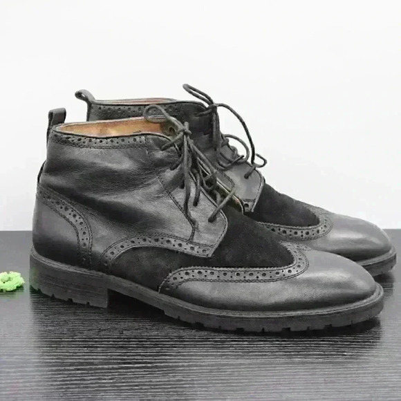 Florsheim Limited Men's Black Leather Wingtip Boo - Picture 2 of 12